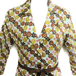 Vintage Rampage 90s Blazer Retro Flower Power Ribbon Tie Hawaiian Leis S M